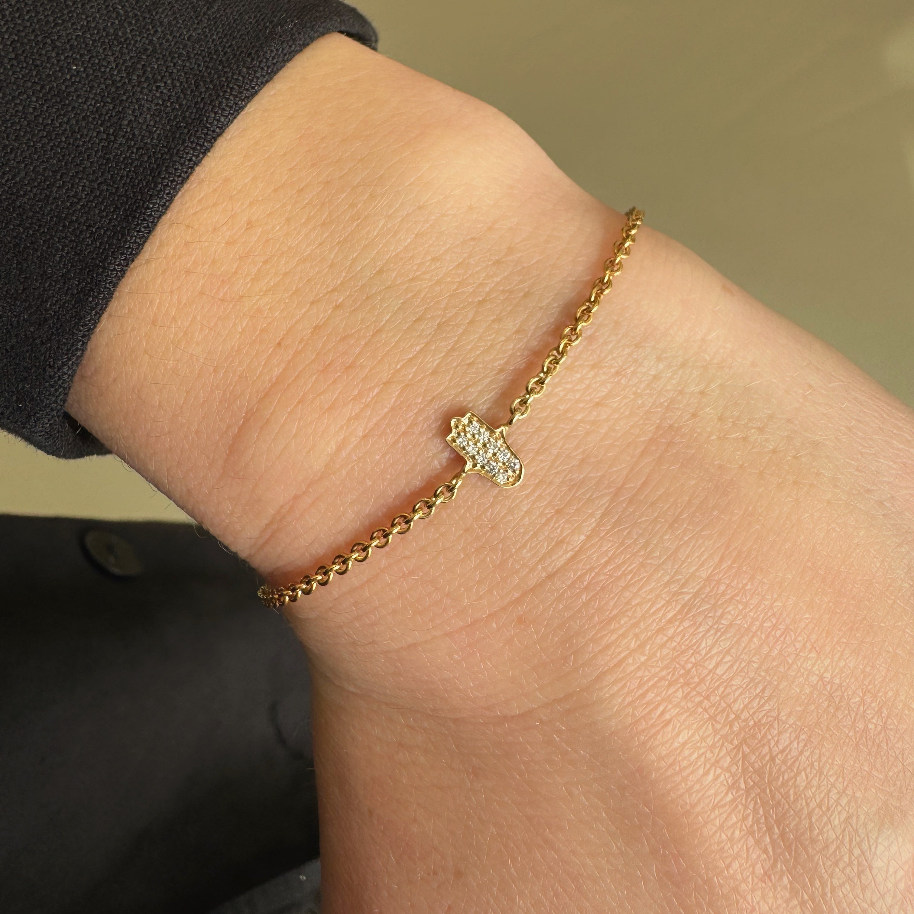 Fatimas hånd armlænke 0,05 ct. brillanter