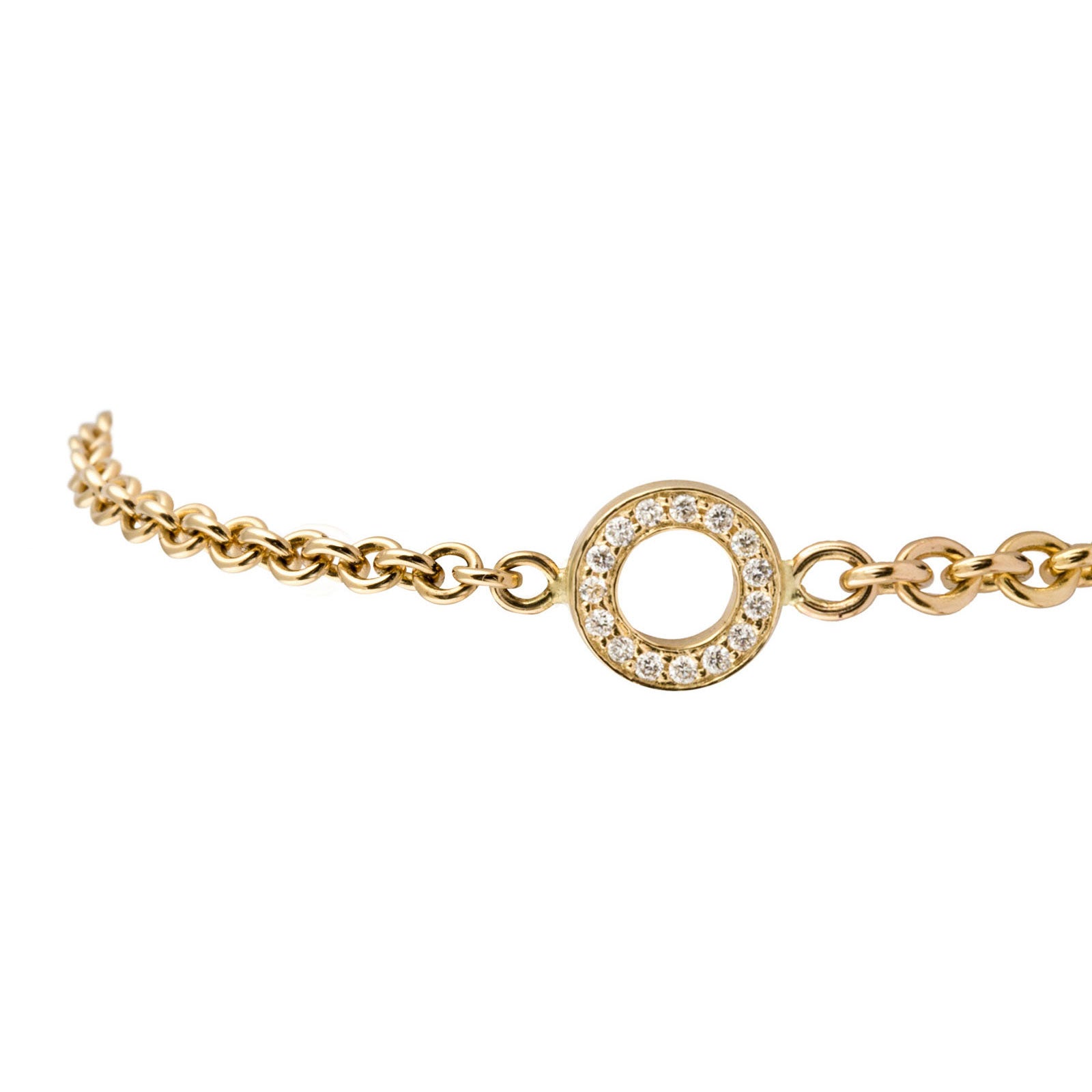 Armbånd med åbent cirkel pavé og 0,07 ct. brillanter