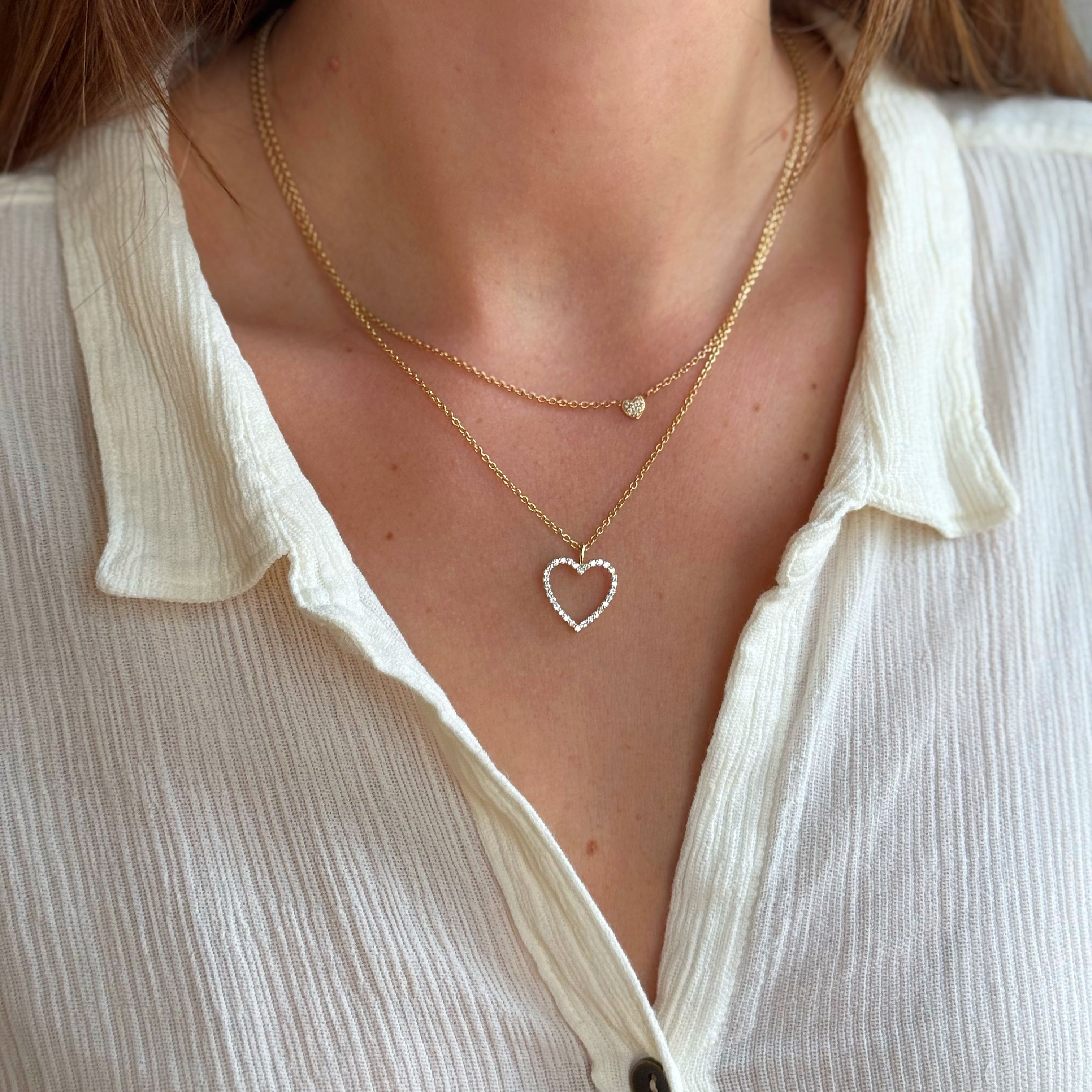 Vedhæng med åbent hjerte og 0,28 ct. brillanter
