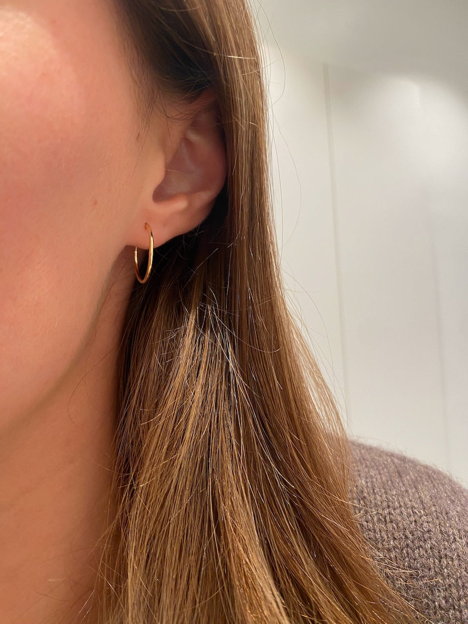 Creoler 1,3 mm i 14 kt. rødguld