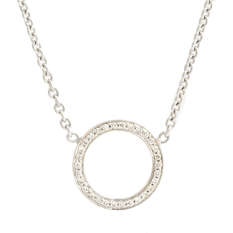 Cirkel halskæde med 0,12 ct. brillanter