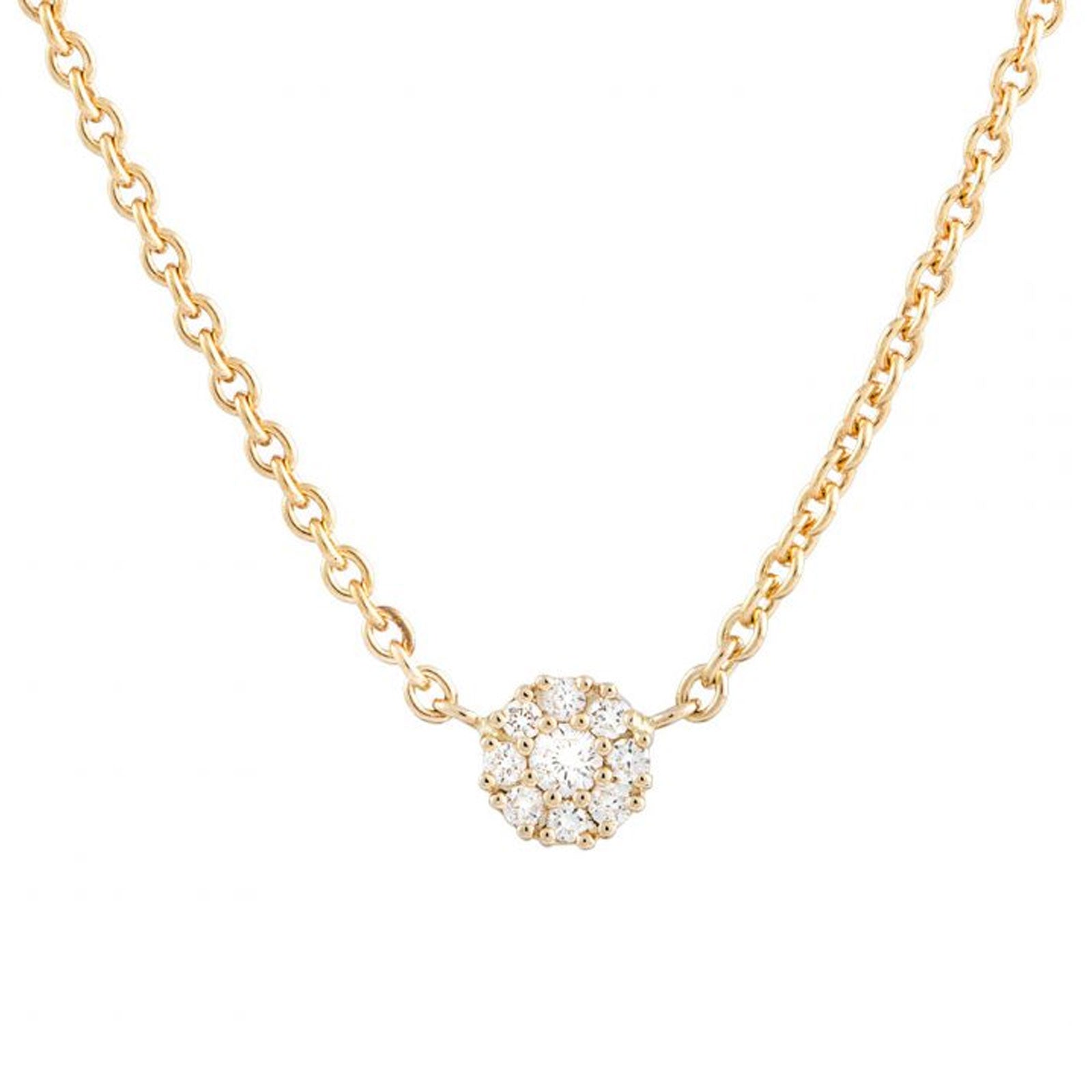 Roset halskæde med 0,10 ct. brillanter