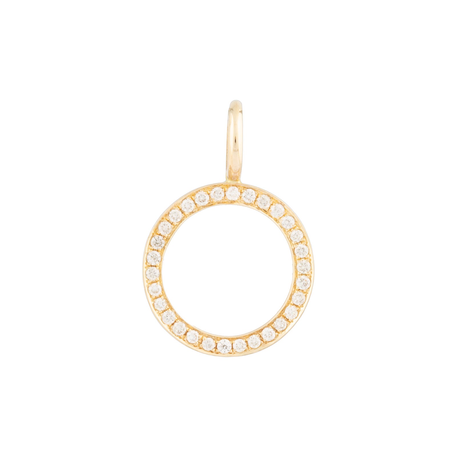 Vedhæng med åbent cirkel og 0,12 ct. brillanter