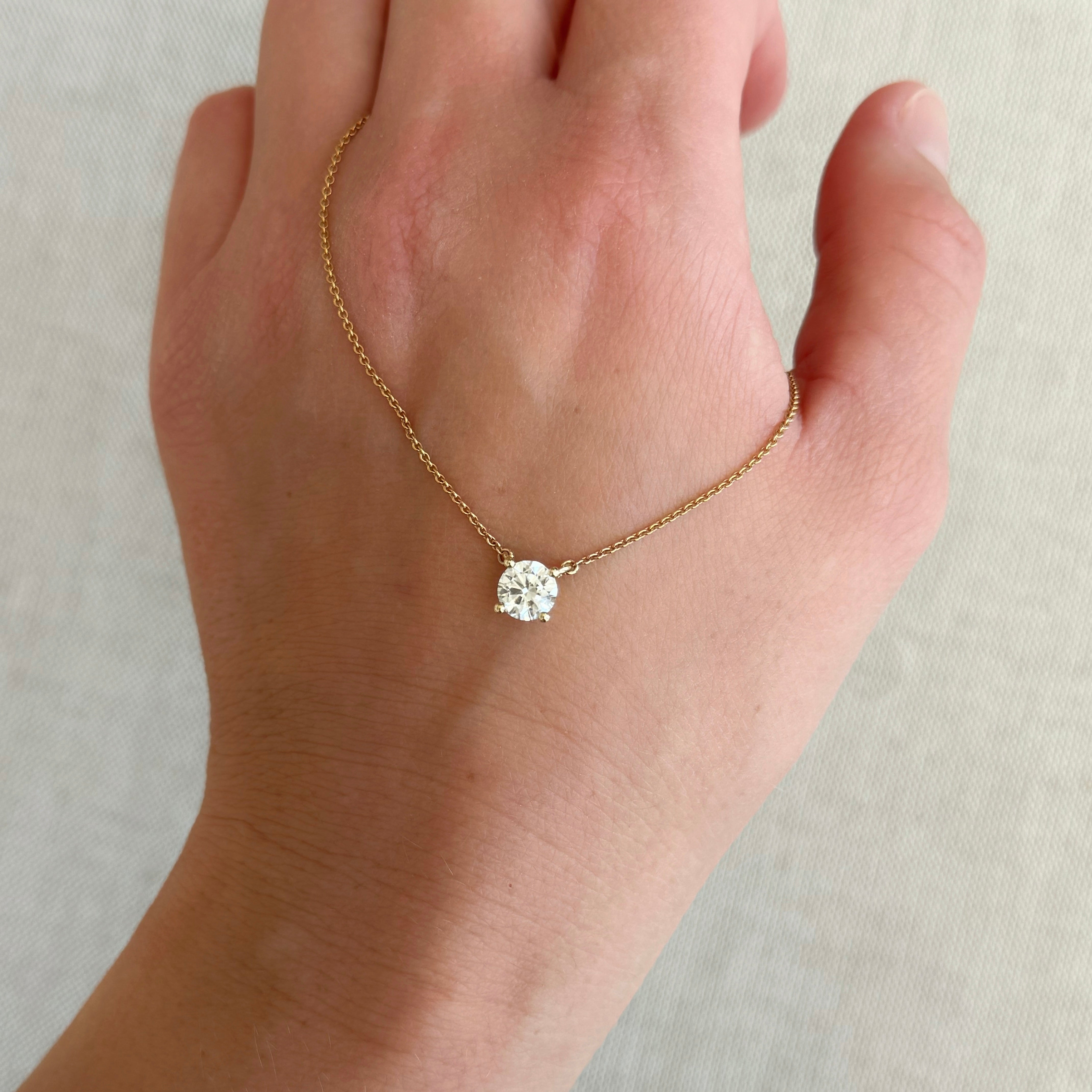 Halskæde med 1,00 ct. brillant